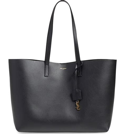 shopping leather tote saint laurent|saint laurent leather shopper.